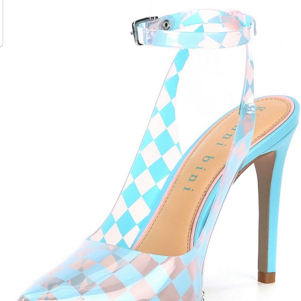 Clear Ankle-Strap Pump.